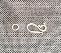 Hook Clasp Sets - 5 SETS Silver Finish Metal Hook and Eye Clasp Sets - Jewelry Making Supplies - Findings - Clasps - F98-5