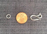 Hook Clasp Sets - 3 SETS Silver Finish Metal Hook and Eye Clasp Sets - Jewelry Making Supplies - Findings - Clasps - F98-3