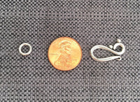 Hook Clasp Set - 1 SET Silver Finish Metal Hook and Eye Clasp Set - Jewelry Making Supplies - Findings - Clasps - F98-1