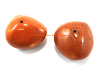 2 BEADS LARGE Tibetan Amber Copal Resin Beads - Ethnic Tibetan Copal Amber Resin Beads - TibetanBeadStore - B3329