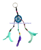 Handmade Dreamcatcher Beaded Charm Keyring Keychain with Colorful Feathers - HC167A3