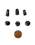 3 SETS - Inlaid Dark Tibetan Guru Bead Sets - Tibetan Black Guru Beads & Caps - Mala Making Supply - GB15B-3