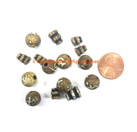 3 SETS Tibetan OM Mantra Conch Guru Bead Sets - Om Aum Ohm Mantra Etched Conch Tibetan Guru Beads - Mala Making Supply - GB28-3