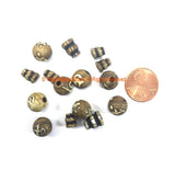 3 SETS Tibetan OM Mantra Conch Guru Bead Sets - Om Aum Ohm Mantra Etched Conch Tibetan Guru Beads - Mala Making Supply - GB28-3