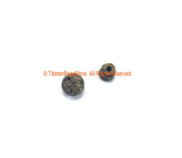 1 Set - Tibetan OM Mantra 3 Hole Conch Guru Bead Set- OM Aum Ohm Mantra Etched Conch Tibetan Guru Beads- Mala Supply- GB28C-1