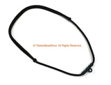 Black Handwoven Cord Necklace 4mm Thick Adjustable Cord 28" Necklace - Unisex Boho Surfer Jewelry Cord Choker - © TibetanBeadStore - BK31