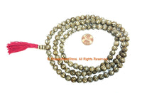 Tibetan 8mm Conch Mala Prayer Beads with Om Mani Padme Hung Mantra - Tibetan Prayer Beads Mala Making Supply - PB20