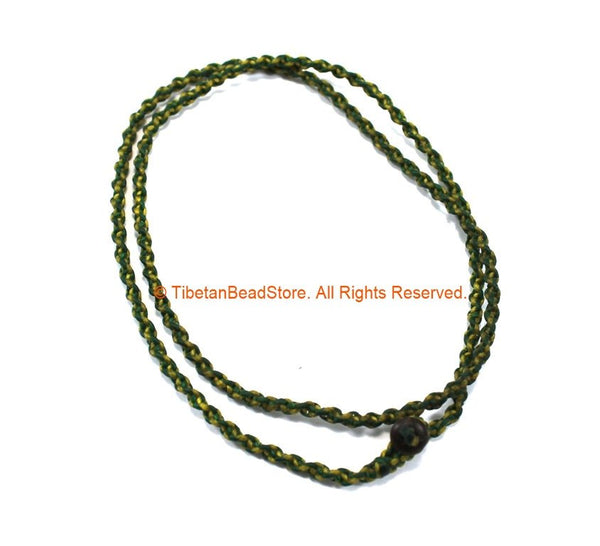 Handwoven Cord Necklace 4mm Thick Cord 26" Necklace by TibetanBeadStore - Unisex Boho Surfer Jewelry Cord Choker © TibetanBeadStore - BK34E