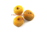 3 Beads - Tibetan Amber Copal Resin Beads - Ethnic Tribal Amber Copal Beads - B3307-3