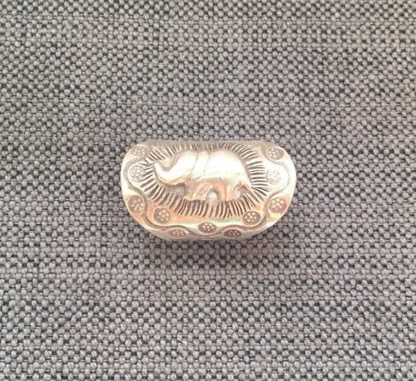 Sterling Silver Ethnic Tribal Elephant Shield Ring - Beautiful Handmade Large Silver Band Ring Unisex Adjustable Size Tribal Ring - R262-6