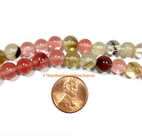 8mm Cherry Quartz Beads - 1 STRAND - Round Cherry Quartz Beads - 15 Inches - Approx 52 Beads Per Strand - Jewelry Bead Supplies - GM98