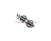Tibetan Silver Vajra Dorje Thunderbolt Charm Pendant - 1 CHARM - Tibetan Charms - Nepal Tibetan Buddhist Yoga Jewelry - WM7722-1