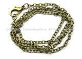 1 Chain 18" inches Antiqued Bronze Plated Brass Long Necklace Chain with Lobster Clasp- 18 Inches Jewelry Chain- Necklace Chain- C36-1