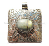 OOAK Ethnic Tibetan Pendant with Repousse Carved Dragon Details & Turquoise, Coral Inlays - Tibetan Pendant - Tibetan Jewelry - WM5269