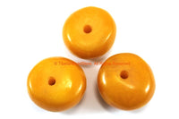 3 BEADS LARGE Tibetan Amber Copal Resin Beads - Ethnic Tibetan Copal Amber Resin Beads - TibetanBeadStore - B3342
