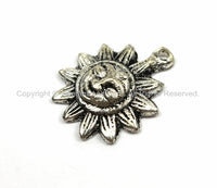 2 CHARMS SMALL Ethnic Nepalese Tibetan Antiqued Sun Charms - Small Sun Yoga Charm Pendants- Nepal Sun Charm- Handmade Sun Charm- WM5757-2