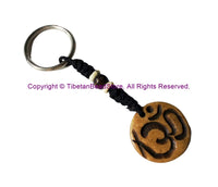 Ethnic Handmade Carved OM Mantra Design Keychain Keyring - Handmade Ethnic Keychains - KC104