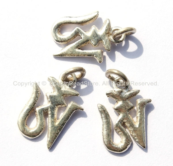 3 PENDANTS - Handcrafted Small Tibetan OM Mantra Charm PendantS - Small Om Aum Ohm Mantra Charm Pendant - Buddhist Yoga Jewelry - Wm4832-3