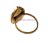 Handmade Tibetan Buddha Wisdom Eyes Design Ring with Turquoise, Coral Inlays - Ethnic Ring Boho Ring Nepal Ring Statement Ring- R323