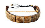 Adjustable Tibetan 8 Auspicious Symbols Wrist Bracelet Handmade - Buddhist Yoga Tribal Nepal Tibet Carved Bracelet- C294