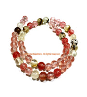8mm Cherry Quartz Beads - 1 STRAND - Round Cherry Quartz Beads - 15 Inches - Approx 52 Beads Per Strand - Jewelry Bead Supplies - GM98