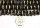 8 beads - Black Bone Mala Tibetan Prayer Beads with Brass Inlays - Tibetan Prayer Beads Mala Supplies - LPB88-8