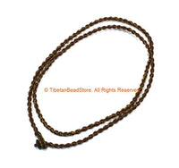 Handwoven Cord Necklace 4mm Thick Cord 27" Necklace by TibetanBeadStore - Unisex Boho Surfer Jewelry Cord Choker © TibetanBeadStore - BK34A