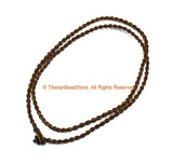 Handwoven Cord Necklace 4mm Thick Cord 27" Necklace by TibetanBeadStore - Unisex Boho Surfer Jewelry Cord Choker © TibetanBeadStore - BK34A