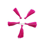 5 TASSELS Crimson Pink Tassels - Handmade Boho Tassels Bag Tassels Mala Tassels - Craft Tassels - T230-5