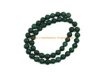 8mm Dark Green Agate Beads - 1 STRAND - Round Green Agate Beads - 15 Inches Strand - Jewelry Making Bead Supplies - GM106