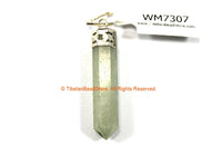 Aventurine Pendant with Silver Plated Bail - Pencil Point Pendant - Small Pencil Point Pendant - Tibetan Point Pendant - WM7307