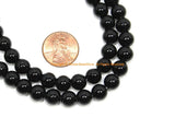 8mm Black Agate Beads - 1 STRAND - Round Black Agate Beads - 15 Inches Strand - Jewelry Making Bead Supplies - GM107