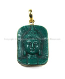 Nepal Tibetan Green Buddha Pendant - Ethnic Nepal Tibetan Handmade Jewelry - Yoga Buddha Meditation -  WM843B