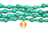 1 set - LARGE Turquoise Tibetan Guru Bead Set 13mm-14mm size Turquoise Color Resin 3 Hole Guru Beads - Tibetan Mala Making Supply - GB36B-1