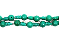 2 SETS - LARGE Turquoise Tibetan Guru Bead Sets 13mm-14mm size Turquoise Color Resin 3 Hole Guru Beads - Tibetan Mala Making Supply - GB36B-2