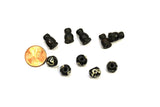 1 SET - OM Mantra Etched Dark Bone Tibetan Guru Bead Set - OM Aum Tibetan Black Bone Guru Bead & Cap - Mala Making Supply - GB54-1