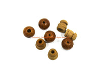 4 SETS - Tibetan Wood Guru Beads & Caps Sets - Mala Making Supply - Mala Prayer Beads Rosary Guru Beads - 3 Hole Guru Beads - GB62
