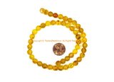 8mm Yellow Chalcedony Beads - 1 STRAND - Round Chalcedony Beads - 15 Inches Strand - Jewelry Making Bead Supplies - GM105