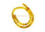 8mm Yellow Chalcedony Beads - 1 STRAND - Round Chalcedony Beads - 15 Inches Strand - Jewelry Making Bead Supplies - GM105