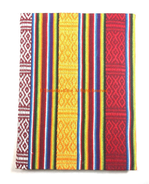 Handmade Lokta Paper Notebook with Woven Bhutanese Textile Cover from Nepal - HC134C