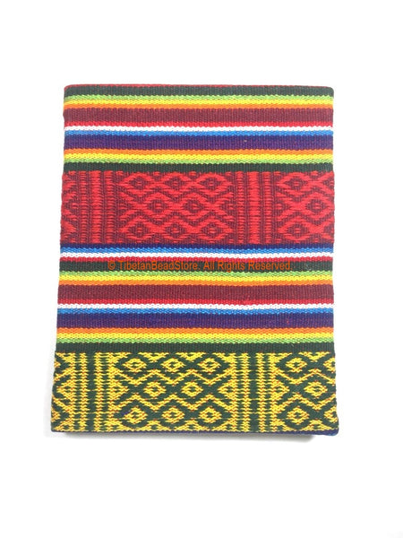 Handmade Lokta Paper Notebook with Woven Bhutanese Textile from Nepal - Small - HC136K