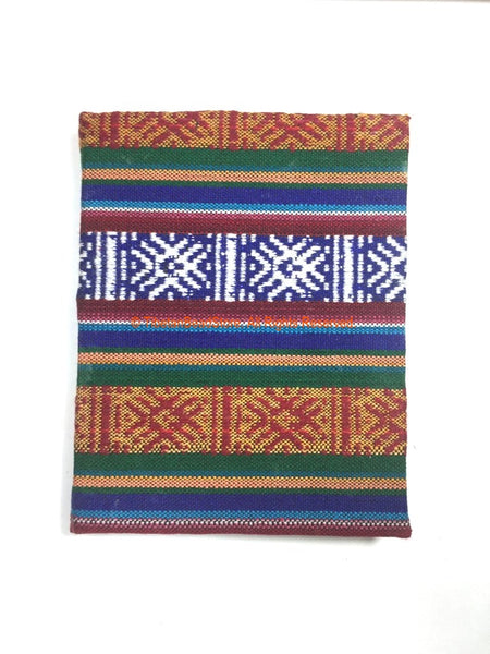 Handmade Lokta Paper Notebook with Woven Bhutanese Textile from Nepal - Small - HC136J