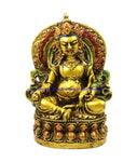4.5" Hand Painted Zambala Statue - Kubera Jambhala God of Wealth Statue Altar Piece - HC58