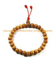 Adjustable Tibetan Wood Wrist Mala Bracelet- Tibetan Beads Prayer Beads Yoga Bracelet Tribal Mala Beads Bracelet- Boho Bracelet- C125