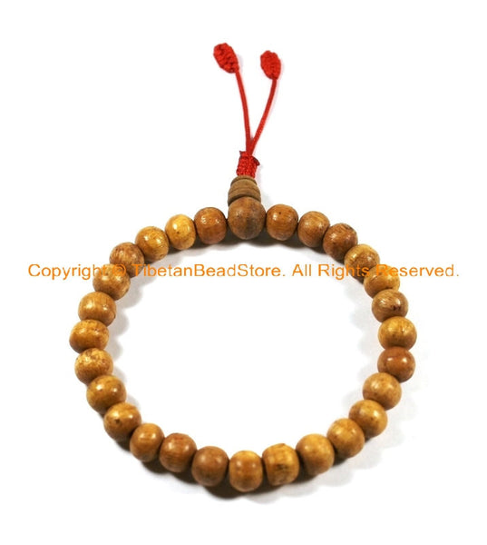 Adjustable Tibetan Wood Wrist Mala Bracelet- Tibetan Beads Prayer Beads Yoga Bracelet Tribal Mala Beads Bracelet- Boho Bracelet- C125