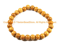 Elastic Tibetan Wood Wrist Mala Bracelet- 27 BEADS- Tibetan Beads Prayer Beads Yoga Bracelet Tribal Mala Bracelet- Boho Bracelet- C127