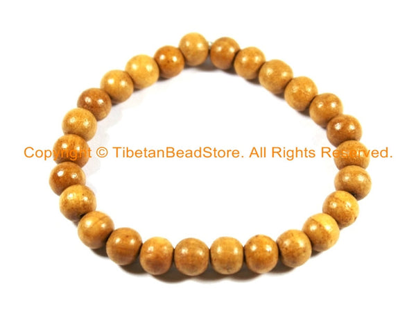 Elastic Tibetan Wood Wrist Mala Bracelet- 27 BEADS- Tibetan Beads Prayer Beads Yoga Bracelet Tribal Mala Bracelet- Boho Bracelet- C127