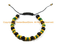 Adjustable Tibetan Mixed Colored Beads Bracelet- Wrist Mala Bracelet- Yoga Bracelet Nepal Tibet Beads Unisex Bracelet- Boho Bracelet- C144