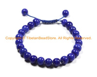 Adjustable Tibetan Blue Beads Bracelet- Wrist Mala Bracelet- Yoga Bracelet Nepal Tibet Mala Beads Bracelet- Boho Bracelet- C159