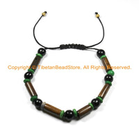 Adjustable Tibetan Bone Beads Bracelet- Boho Bracelet Unisex Bracelet Yoga Bracelet Nepal Tibetan Jewelry Beads Bracelet - C166